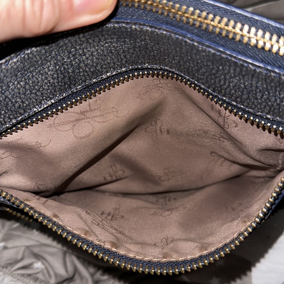 Cole Haan blue metallic leather crossbody adjustable strap gold accents cute 🥰 - Picture 9 of 13